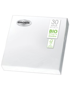 Serwetki na stoł białe 24x24 Grosik 30szt 5900536330457