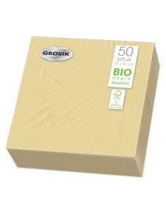 Serwetki stołowe ecru 33x33 Grosik  50szt 5900536250243