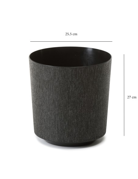Boho doniczka Gama Textil Lamela czarna, 25.5x25.5x27cm 5900119050123 2