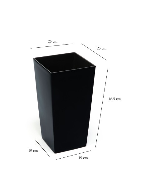 Błyszcząca donica Finezja Lamela czarna, 25x25x46,5cm 5900119045334 2