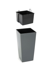 Minimalistyczna donica Finezja antracytowa, 40 x 40 x 75 cm 5900119825486