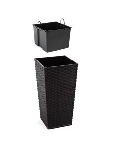 Nowoczesna donica Finezja Lamela czarna, 35x35x68cm 5900119045761
