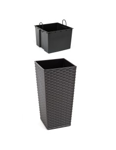 Rattanowa donica Finezja Lamela grafit, 35x35x68 cm 5900119505760