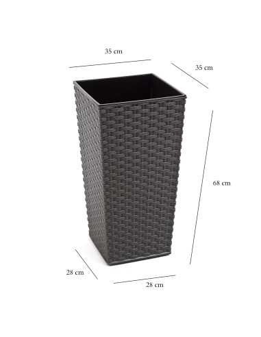 Rattanowa donica Finezja Lamela grafit, 35x35x68 cm 5900119505760 2