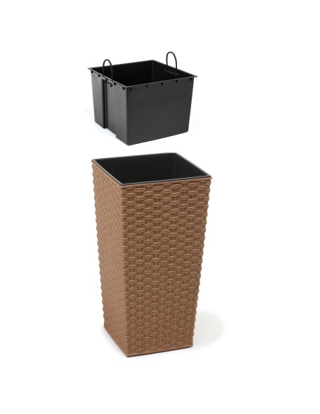 Nowoczesna donica Finezja Eco Wood Lamela 30x30x57cm 5900119388233