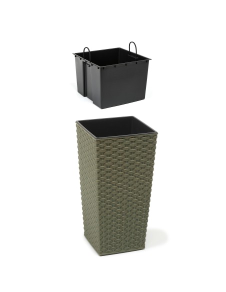 Klasyczna donica Finezja Eco Wood Lamela, leśny zielony 5900119428236