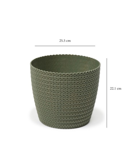 Stylowa osłonka donica Magnolia Jersey Eco Wood Lamela leśna zieleń, 25.5 cm 5900119428601 2