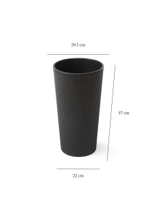 Nowoczesna donica Lilia Lamela czarna, 29,5x29,5x57 cm 5900119048656 2