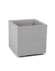 Kwadratowy Kwietnik Karo Eco Wood Lamela szary, 39 x 39 x 39.4 cm 5900119278848