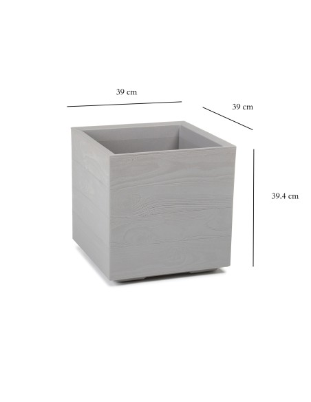 Kwadratowy Kwietnik Karo Eco Wood Lamela szary, 39 x 39 x 39.4 cm 5900119278848 2