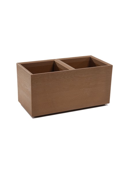 Funkcjonalny kwietnik Karo Eco Wood Lamela o kolorze naturalnego drewna, 78x39x39.4cm 5900119388851