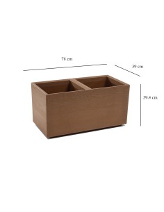 Funkcjonalny kwietnik Karo Eco Wood Lamela o kolorze naturalnego drewna, 78x39x39.4cm 5900119388851 2