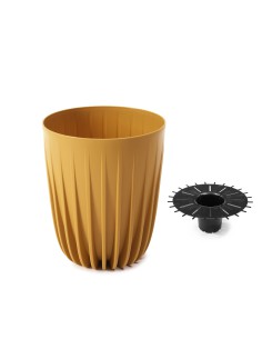 Estetyczna donica Mira Lamela musztardowa, 30 cm 5900119159086