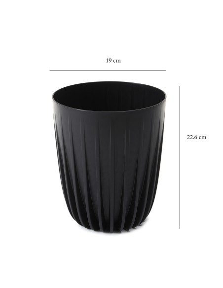 Elegancka doniczka MIRA ECO Lamela czarna, 19x19x22.6cm 5900119049134 2
