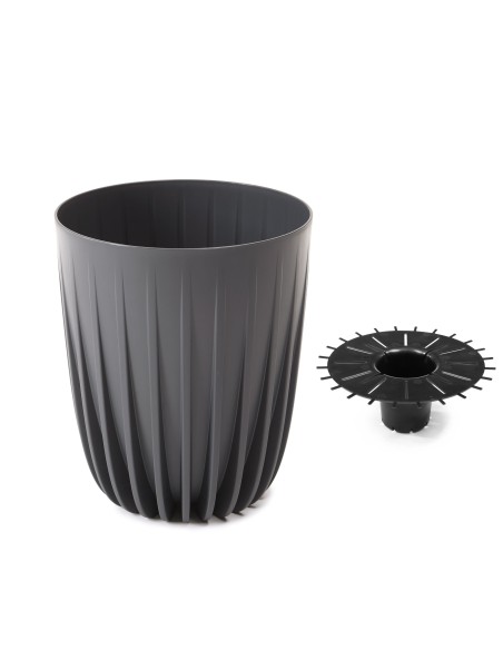 Designerska doniczka MIRA ECO Lamela antracytowa, 19 x 19 x 22,6 cm 5900119829132