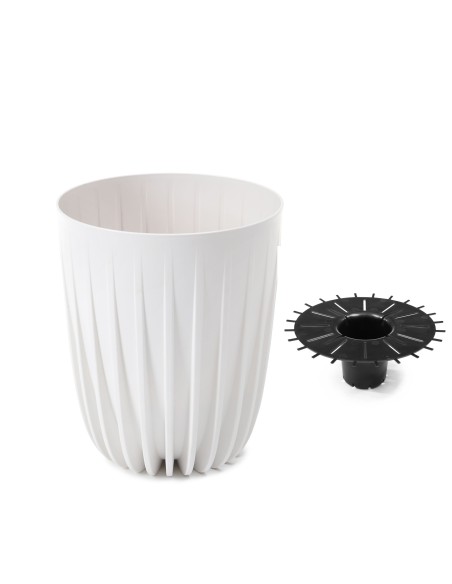 Minimalistyczna donica Mira ECO Lamela biała, 30 cm 5900119059157