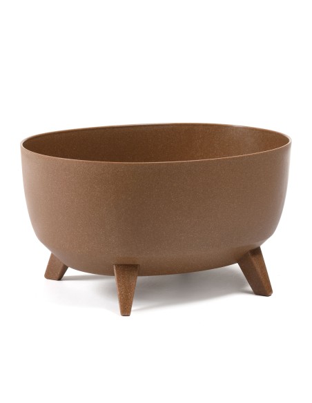 Owalna donica na nóżkach Roma Eco Wood Lamela w kolorze naturalnego drewna, 43x34,7x23 cm 5900119389247