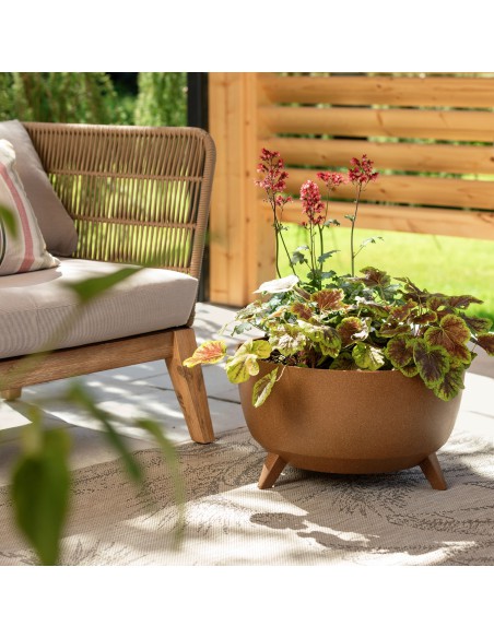 Owalna donica na nóżkach Roma Eco Wood Lamela w kolorze naturalnego drewna, 43x34,7x23 cm 5900119389247 9