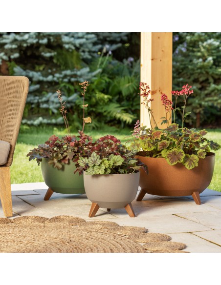 Owalna donica na nóżkach Roma Eco Wood Lamela w kolorze naturalnego drewna, 43x34,7x23 cm 5900119389247 11