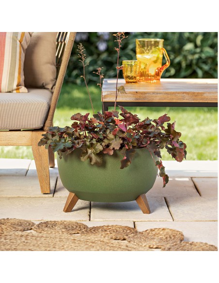 Owalna donica na nóżkach Roma Eco Wood Lamela w kolorze naturalnego drewna, 43x34,7x23 cm 5900119389247 13