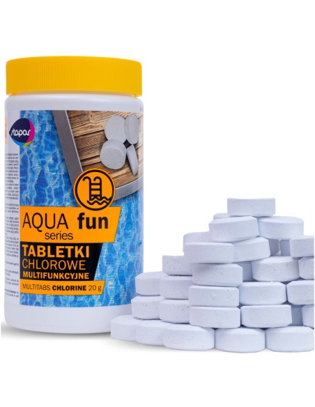 Skuteczne multifunkcyjne chlorowe tabletki do basenu Stapar Aqua Fun 50x20g - Chemia i akcesoria Skuteczne multifunkcyjne chlorowe tabletki do basenu Stapar Aqua Fun 50x20g 5902349681191 5