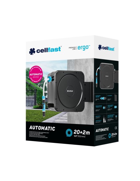 Zwijacz automatyczny węża końcówki, wąż 20m Cellfast 5907553509774 19