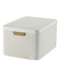 30l koszyk z pokrywką do przechowywania Curver Rattan Style 3253923619027 2