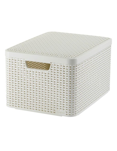 30l koszyk z pokrywką do przechowywania Curver Rattan Style - Pudełka i koszyki 30l koszyk z pokrywką do przechowywania Curver Rattan Style 3253923619027