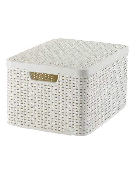 30l koszyk z pokrywką do przechowywania Curver Rattan Style - Pudełka i koszyki 30l koszyk z pokrywką do przechowywania Curver Rattan Style 3253923619027 2
