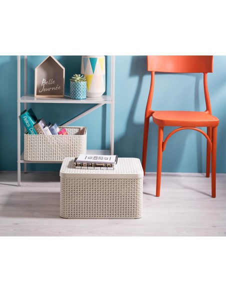 30l koszyk z pokrywką do przechowywania Curver Rattan Style - Pudełka i koszyki 30l koszyk z pokrywką do przechowywania Curver Rattan Style 3253923619027 4
