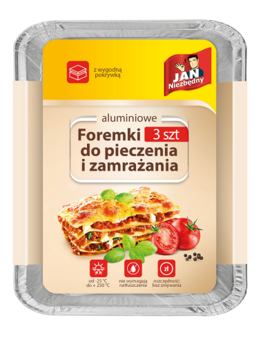 Aluminiowe foremki do pieczenia i mrożenia 3szt Jan Niezbędny 5900536234519