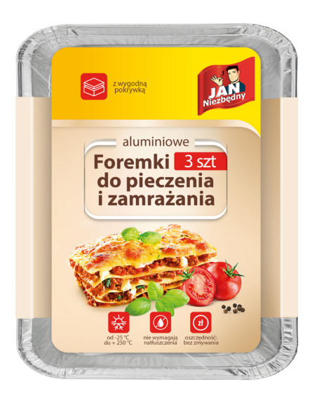 Aluminiowe foremki do pieczenia i mrożenia 3szt Jan Niezbędny 5900536234519