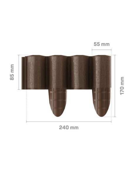 Brązowa palisada ogrodowa 4 ECO Cellfast 8,5 cm x 2,4 m 5901828858512 2