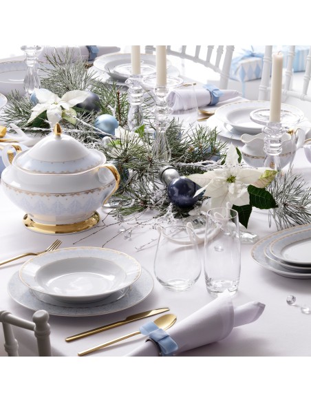 Kunsztowny zestaw talerzy obiadowych Ćmielów Astra Królewski Błękit dla 6 osób, 18 elementów 5902767066983 18