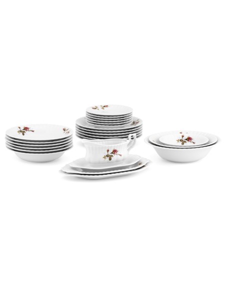 Stylowy komplet talerzy Chodzież Chodzieska Róża 18 elementów 5903353459431 2