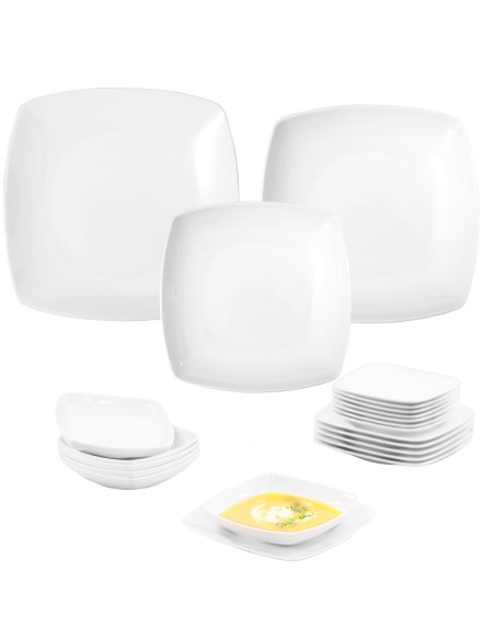 Minimalistyczny zestaw talerzy obiadowych Chodzież Akcent dla 6 osób, 18 elementów 5902767044509 17