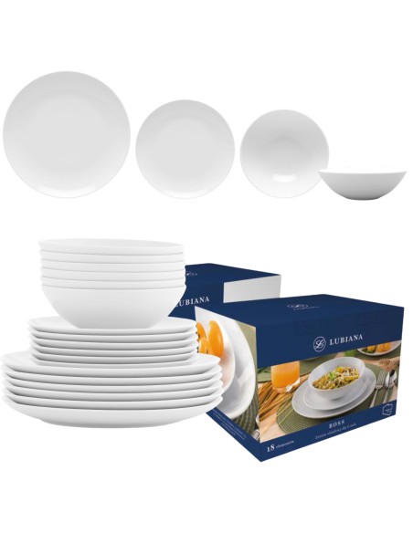 Biały zestaw obiadowy dla 6 osób Lubiana - Serwisy Biały zestaw obiadowy dla 6 osób Lubiana 5900245621273 4