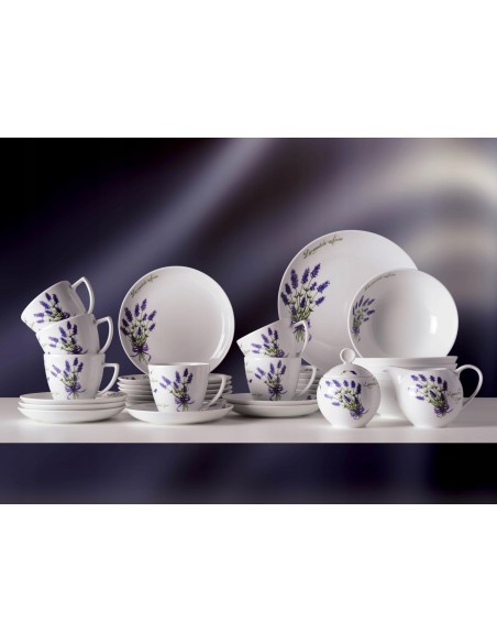 Wysokiej jakości zestaw obiadowo-kawowy Lubiana Lawenda dla 6 osób, 32 elementy 5900245214345 30