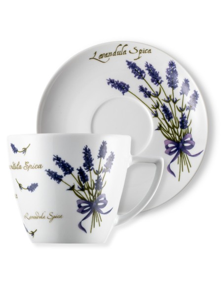 Piękna filiżanka ze spodkiem Lawenda Lubiana Beata/Dorota 350 ml 17,5 cm 5900245214260