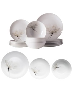 Elegancki komplet talerzy Lubiana Magnolia 18 elementów 5900245237634