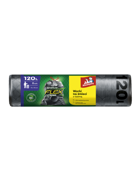 Wytrzymałe worki na śmieci Jan Niezbędny 120L 8 szt. - Worki na śmieci Wytrzymałe worki na śmieci Jan Niezbędny 120L 8 szt. 5900536312736