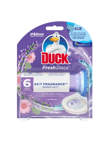 Żelowe krążki do toalety o zapachu lawendowym Duck Fresh Discs 