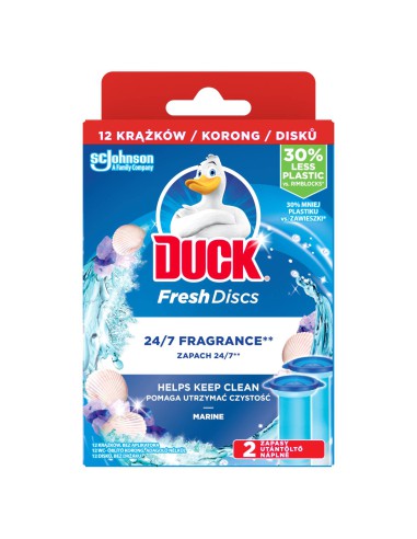 Zapas krążków do toalety o zapachu morskim Duck Fresh Discs 2x36ml - Zawieszki i krążki do WC