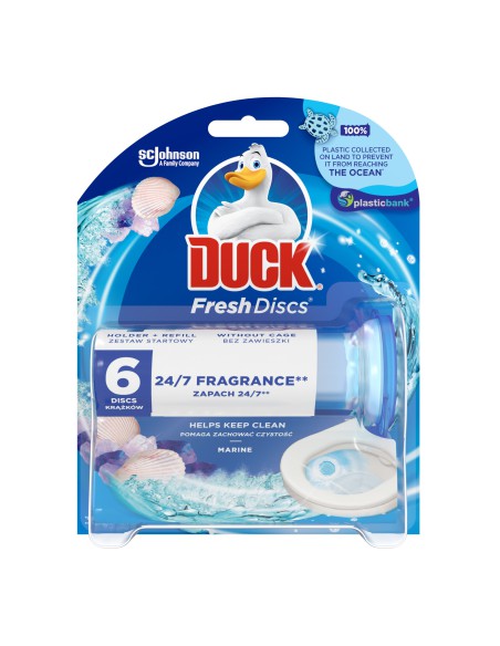 Żelowe krążki do toalety o zapachu morskim Duck Fresh Discs - Zawieszki i krążki do WC Żelowe krążki do toalety o zapachu morskim Duck Fresh Discs