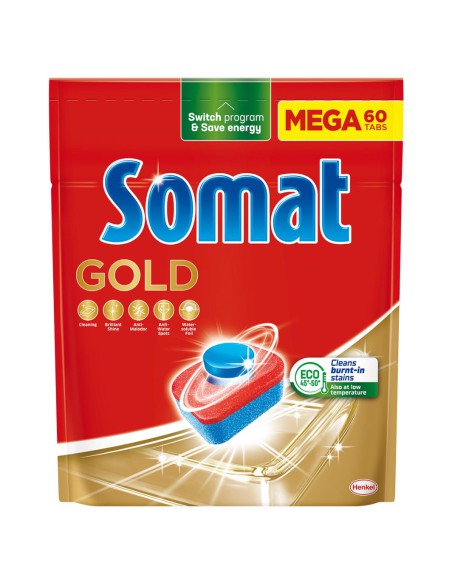Skuteczne tabletki do zmywarki Somat Gold 60 szt. - Tabletki i kapsułki do zmywarek Skuteczne tabletki do zmywarki Somat Gold 60 szt. 9000101374278