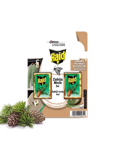 Żelowe zawieszki przeciw molom o zapachu cedrowym 2 szt. Raid 4000290902844