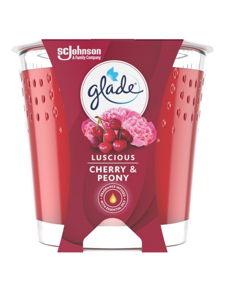 Świeca zapachowa Glade Luscious Cherry & Peony 129g - Świece zapachowe Świeca zapachowa Glade Luscious Cherry & Peony 129g 5000204070507