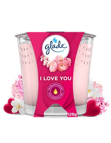 Świeca zapachowa Glade I love you 129g - Świece zapachowe Świeca zapachowa Glade I love you 129g 5000204230505