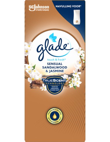 Zapas do odświeżacza powietrza Glade Touch & Fresh zapach Sensual Sandalwood & Jasmine 10ml - Odświeżacze w sprayu