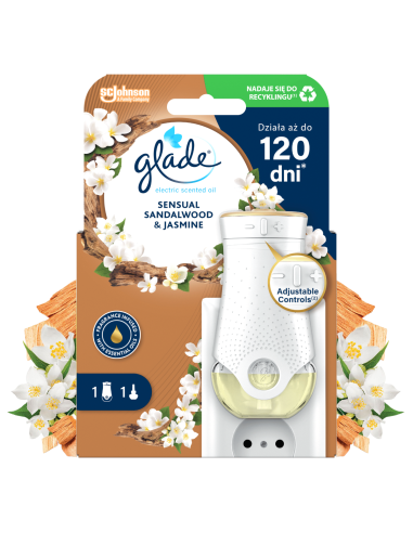 Elektryczny odświeżacz powietrza Glade Electric Scented Oil z wkładem Jaśmin i Drzewo sandałowe 5000204117493